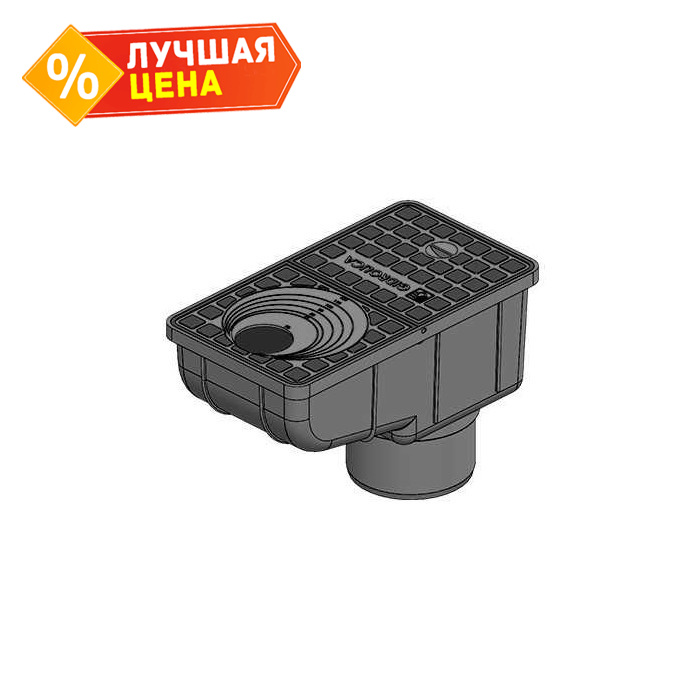 Трап уличный Gidrolica Rain ТУ-30.16,6.20 - пластиковый с крышкой глухой пластиковой (28135)